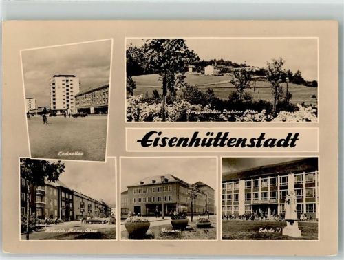 Eisenhüttenstadt Gasthaus Diehloer Höhe Postamt Leninallee Heinrich-Heinz-Allee Schule Denkmal