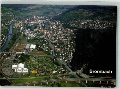 Brombach Fliegeraufnahme vom Ort mit Autobahn A98 und Impulsiv Freizeitcenter