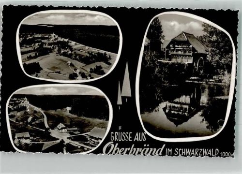 79871 W7821 Oberbränd Foto AK Fliegeraufnahme des Ortes mit Herz-Jesu-Kirche Wassermühle