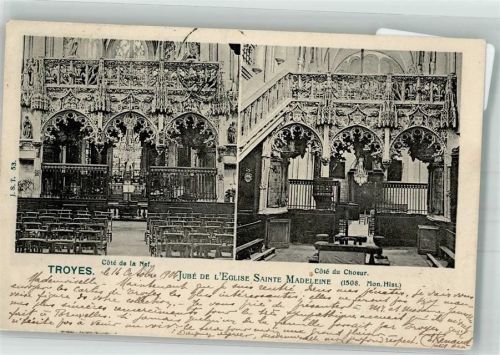 Troyes 1904 Kirche Sainte Madeleine innen