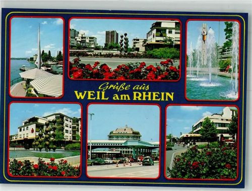 Weil am Rhein Dreiländereck Sparkasse Brunnen Rathaus Grenze