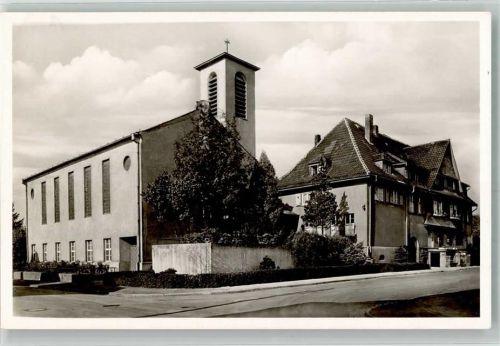 Hattersheim 1955 Ev. Kirche Rathaus Notopfermarke Berlin