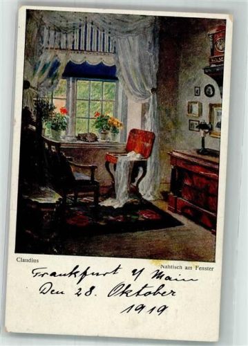 1919 sign. Claudius Nähtisch am Fenster Römmler u. Jonas Gem. 457