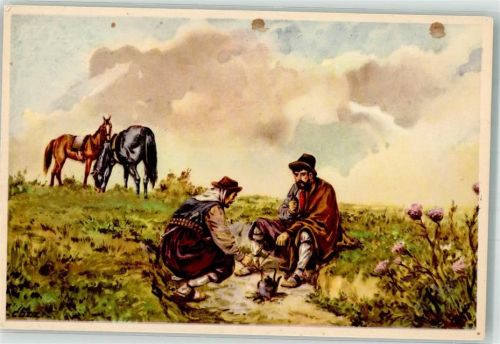 Zwei Gauchos bei einer Rast in der Pampa