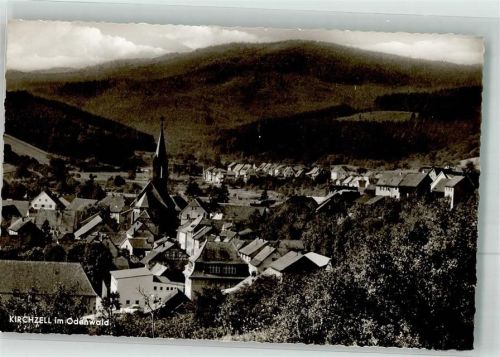 Kirchzell Panorama des Ortes mit Pfarrkirche Heiligstes Herz Jesu Fotograf Schäfer