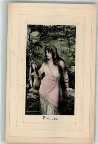 Preciosa Junge Frau mit Geige Passepartout