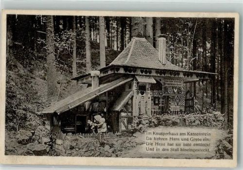 W3423 Bad Sachsa Das Knusperhäuschen am Katzenstein Märchen Fotograf Hartung Hexe