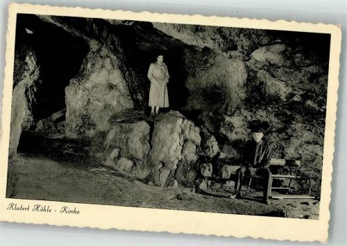 58256 W5828 Ennepetal Foto AK Inneres der Kluterthöhle Fotograf Schneider Hüttenstempel Gasthaus Hilde Krämer