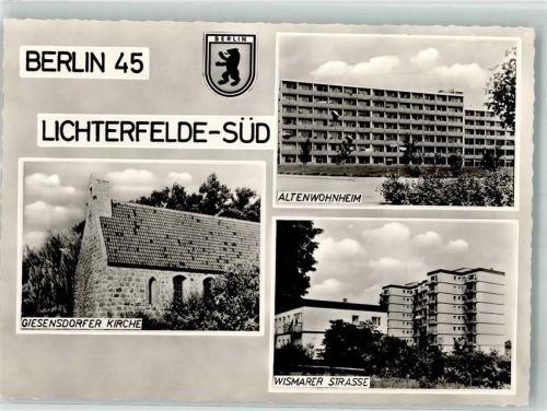 Lichterfelde Giesendorfer Kirche Altenwohnheim Wismarer Straße Fotograf Bruno Schroeter