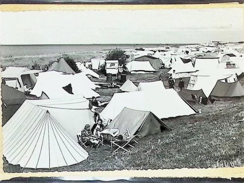 Duhnen Foto montiert auf Karton Campingplatz am Strand Fotograf Otto Schulze