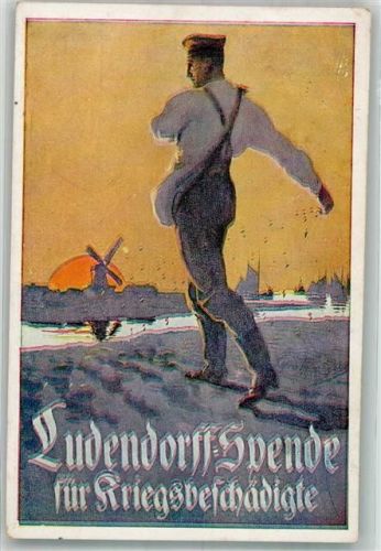 1918 sign. Grotemeyer Fritz Ludendorff Spende für Kriegsbeschädigte