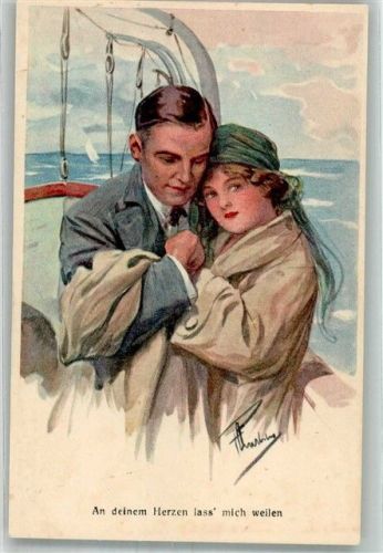 Liebespaar in einer Abschiedsszene an Bord eines Schiffes B.K.W.I. 535-4