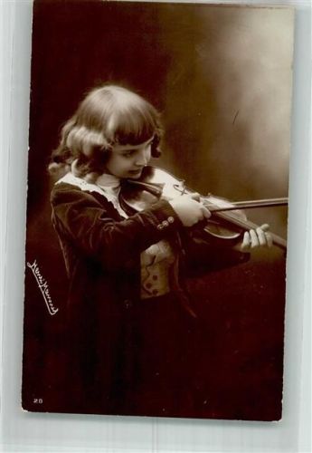 1915 Kleines Kind spielt auf der Geige Fotograf Henri Manuel