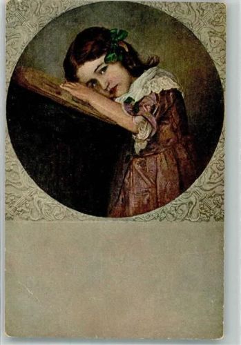 sign. Firle, Walter Vom lernen müdes kleines Mädchen Serie 33/294
