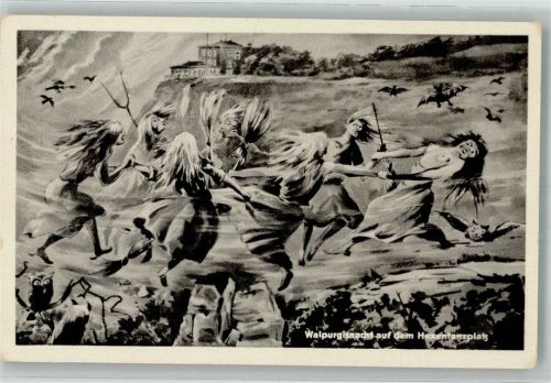 O4308 Thale Die Sage vom Hexentanzplatz in Wort und Bild Hexe Künstlerkarte