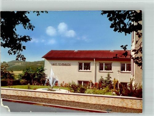 Fussingen Gasthaus Haus Schönblick mit Garten und Brunnen Foto Original aus Archiv eines Ansichtskartenverlags Ort handschriftlich
