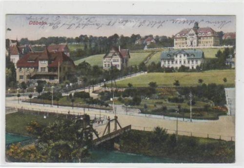 Döbeln Döbeln mit Teilansicht. Feldpost, mit Stempel von 1916 kleiner Knick unten in der Mitte und rechts, leichte Eckabschürfungen, sonst gut erhalten.