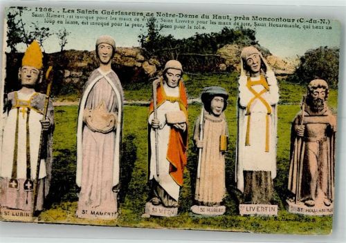 Moncontour 1932 Kirche Denkmal St. Lubin St. Mafrit St. Meen St.Huber St. Livertin St.Houarni