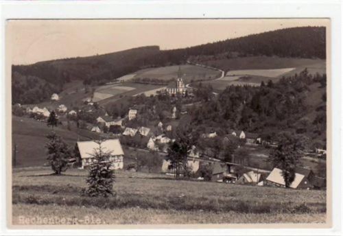 Rechenberg-Bienenmühle Rechenberg - Bienenmühle mit Gesamtansicht gelaufen von 1938. Leichter Stempeldurchdruck, sonst gut erhalten.