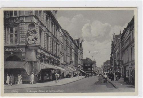 Elbing Elbing / Elblag. St. Georgs-Haus und Schmiedestr gelaufen 1940. Gute Erhaltung.