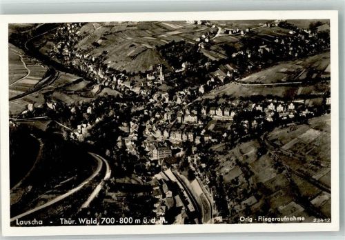 Lauscha 1938 Fliegeraufnahme des Ortes mit der Stadtkirche