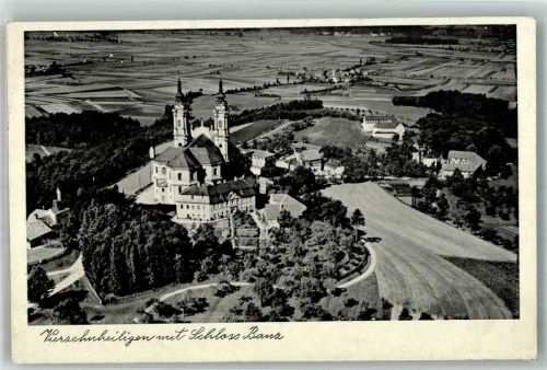 Vierzehnheiligen Fliegeraufnahme von Schloss und Kloster Banz mit Klosterkirche St. Dionysius