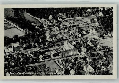 Oberschlema 1943 Fliegeraufnahme des Ortes mit Kureinrichtungen