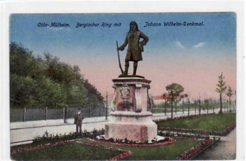 Köln Mülheim 901 Köln - Mülheim mit Bergischer Ring und Johann Wilhelmdenkmal ungelaufen leichte Abschürfungen, kleiner Knick unten links und rechts, sonst gut erhalten