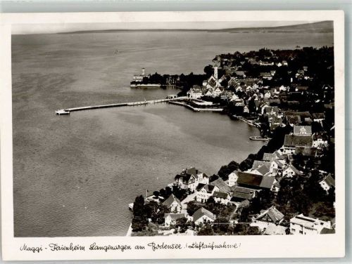 Langenargen 1941 Fliegeraufnahme des Ortes am Bodensee mit Barockkirche St. Martin