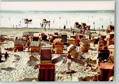 Duhnen Strandleben Wattwagenfahrt Foto Original aus Archiv eines Ansichtskartenverlags Ort handschriftlich
