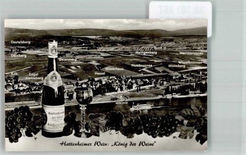 Hattenheim Foto Original aus Archiv eines Ansichtskartenverlags Weinwerbung
