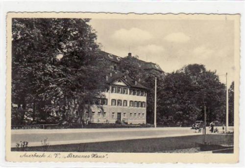 Auerbach Auerbach mit " Braunes Haus " gelaufen von 1929. Gute Erhaltung.