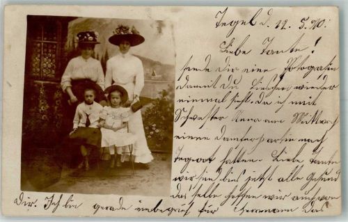 Tegel 1911 Frau Kind Hut Ort lt. Stempel