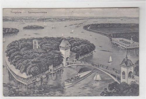 Berlin Treptow Spreepanorama, beschrieben aber nicht abgestempelt, gut erhalten.