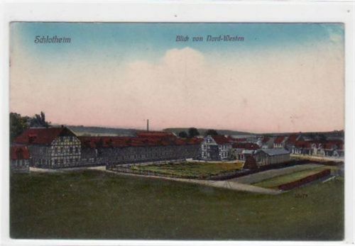 Schlotheim mit Blick von Nord - Westen gelaufen, Marke entfernt, handschriftliches Datum von 1919. Gute Erhaltung.