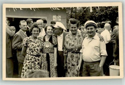 Britz 1954 Frühlingsfest Mann Frau Mütze Ort handschriftlich