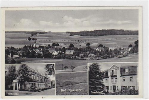 Bad Oppelsdorf Bad Oppelsdorf - Opolno Zdrój / Kreis Görlitz - Zgorzelec, Annenbad und Josefsbad gelaufen 1937 kleiner Knick an der linken oberen Ecke Leicht fleckig, sonst gut erhalten