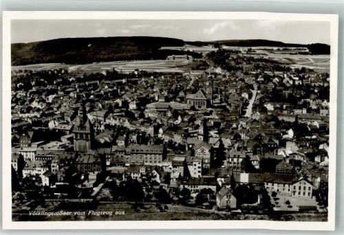 Völklingen 1938 Fliegeraufnahme des Ortes mit St. Eligius Kirche