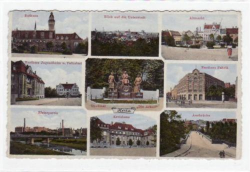 Zeitz Zeitz mit verschiedenen Abbildungen. ungelaufen jedoch mit Marke und Stempel versehen ca. 1940 kleiner Knick oben links, sonst gut erhalten.