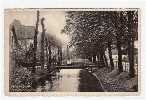 Delmenhorst Delmenhorst mit Partie an der Delme gelaufen, 1925. Leicht fleckig, sonst gut erhalten