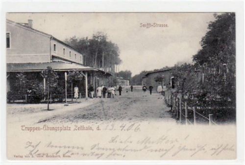 Zeithain Zeithain, Truppenübungsplatz mit Senfft - Strasse gelaufen von 1906. Gute Erhaltung.