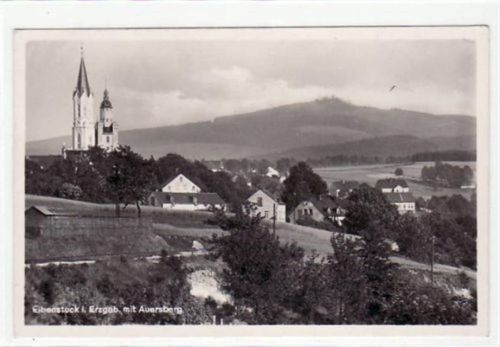 Eibenstock mit Auersberg gelaufen von 1938. Gute Erhaltung.