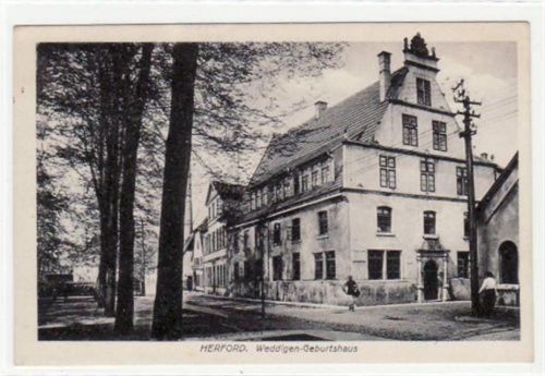 Herford Herford mit Weddigen - Geburtshaus ungelaufen Leichter Bug am Rand oben, Rückseite leicht fleckig, sonst gut erhalten