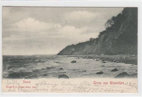 Warnicken Kreis Fischhausen / Primorsk. Strand gelaufen 1900. Gute Erhaltung.