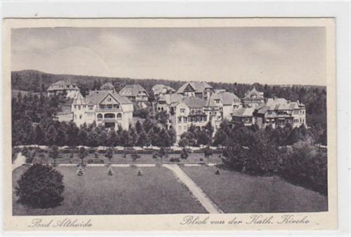 Bad Altheide Bad Altheide - Polanica-Zdrój / Kreis Glatz - Klodzko mit Blick von der Kath. Kirche auf Altheide gelaufen 1927 kleiner Knick und leichter Bug oben links, sonst gut erhalten
