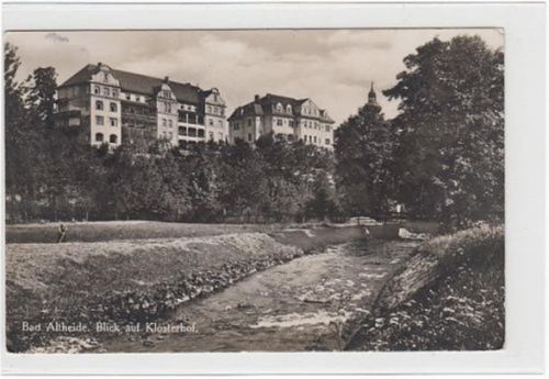 Bad Altheide Bad Altheide / Polanica Zdrój - Kreis Glatz / Klodzko mit Blick auf Klosterhof gelaufen. Marke entfernt. Leichte Abschürfungen Rückseite, sonst gut erhalten
