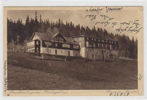 Brückenberg Brückenberg - Bierutowice / Kreis Hirschberg - Jelenia Góra im Riesengebirge. Pension Mandel gelaufen. Gute Erhaltung.