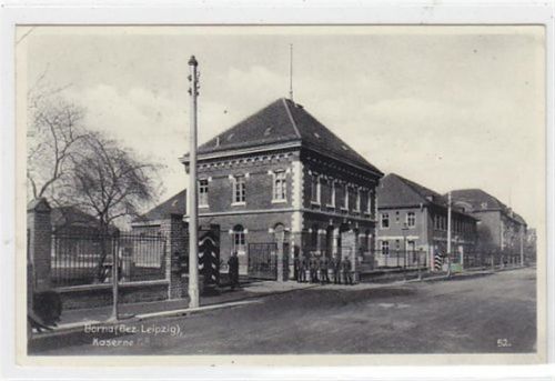 Borna ( Bez. Leipzig ). Kaserne gelaufen, 1939 kleiner Knick oben links, sonst gut erhalten