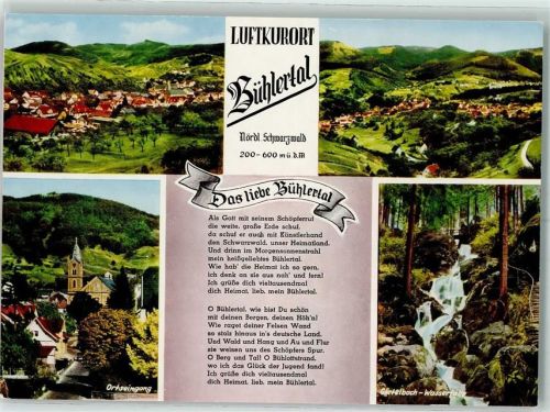 Bühlertal Görtelbach-Wasserfal Ortseingang Gedicht Das liebe Bühlertal