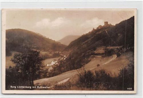 Ruthweiler. Burg Lichtenberg gelaufen. Leicht bügig, leicht fleckig, sonst gut erhalten